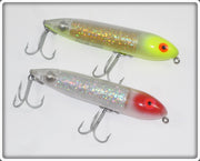 Heddon Zara Spook Pair: Gold Sparkle Chartreuse Head GSCH & Silver Sparkle Red Head