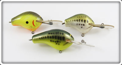 Bagley Black On Chartreuse, Little Bass on White, and Little Bass On Chartreuse Lot Of Three