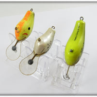 Bagley Black On Chartreuse, Little Bass on White, and Little Bass On Chartreuse Lot Of Three