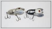 Heddon Tiny Crazy Crawler Pair: Silver Shore & BHW