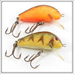 Vintage Norman Crawdad & Orange/Black Quarterback Lure Pair 