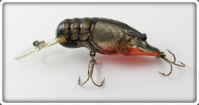 Vintage Bagley Dark Crayfish On Silver Small Fry Crayfish Lure