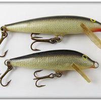 Vintage Rapala Silver & Black Floating Minnow Lure Pair