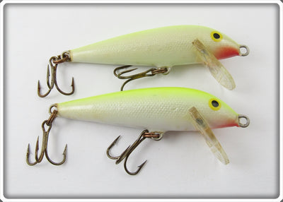 Vintage Rapala White & Yellow Countdown Lure Pair