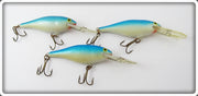 Vintage Rapala Silver & Blue Deep Runner Lure Lot Of Three