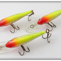 Rapala Chrome & Yellow Deep Runner Lot Of Three