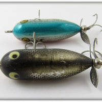 Heddon Black Chrome & G Finish Blue Shad Tiny Torpedo Pair