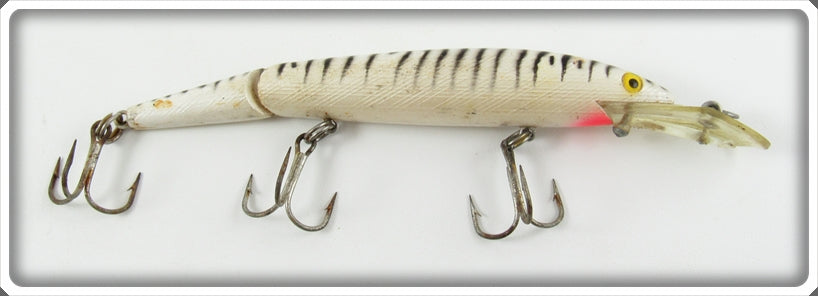 Vintage Rebel White & Black Tiger Jointed Fastrac Lure 