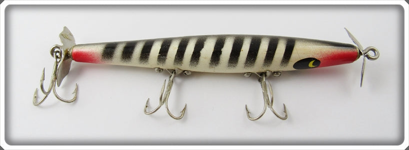 Vintage Smithwick White Black Stripes Devils Horse Lure