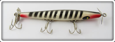 Vintage Smithwick White Black Stripes Devils Horse Lure