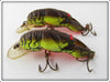 Vintage Rebel Yellow & Brown Crawfish Lure Pair