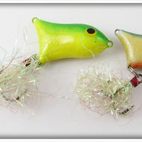 Vintage Norman Yellow/Green & White/Blue Front Runner Lure Pair