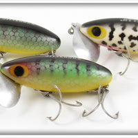 Arbogast Perch & Black Coachdog Jitterbug Lot Of Three