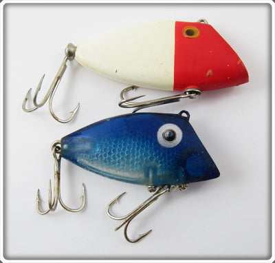 Vintage Pico Blue Scale Pico Perch & Red/White Bayou Boogie Lure Pair