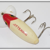 Arbogast Red & White Plastic Lip Jitterbug
