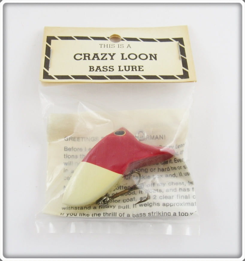 Myers Lure Co Red & White Crazy Loon In Package