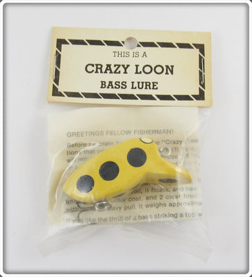 Myers Lure Co Yellow With Black Spots Crazy Loon In Package