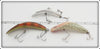 Helin & Unknown Flatfish Lot: Chrome U 20, Red/Black M 2, White W/ Glitter