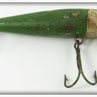 Vintage Folk Art Green & White Palomine Type Lure