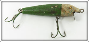 Vintage Folk Art Green & White Palomine Type Lure