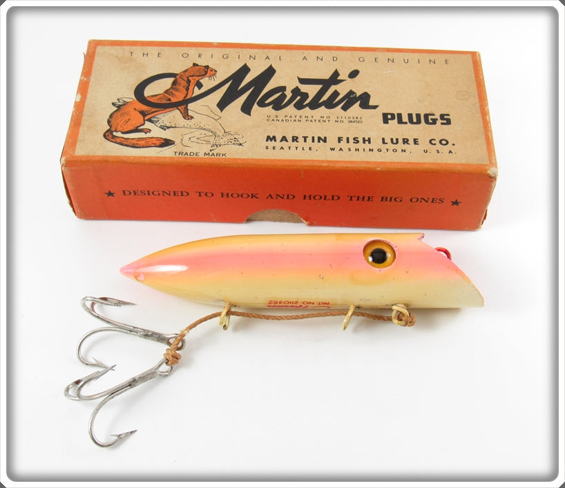 Vintage Martin Pearl Pink 4 1/2 M-4 Salmon Plug In Box For Sale