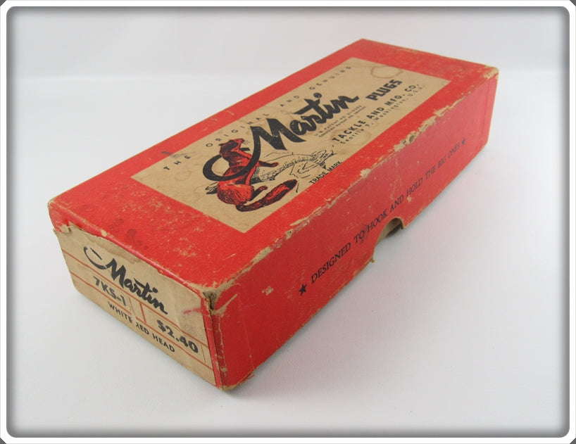 Vintage Martin White Red Head 7KS-1 Salmon Plug In Box For Sale