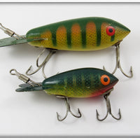 Vintage Bomber Yellow Perch Model 300 & 500 Lure Pair