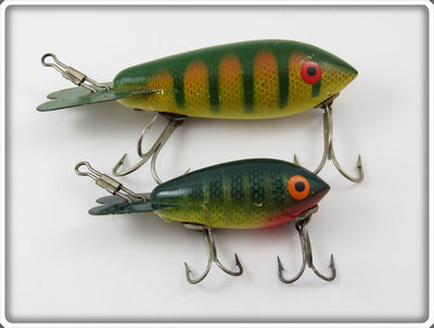 Vintage Bomber Yellow Perch Model 300 & 500 Lure Pair