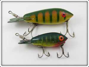 Vintage Bomber Yellow Perch Model 300 & 500 Lure Pair