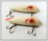 Vintage Nelson White Red Gill Salmon Plug Pair 