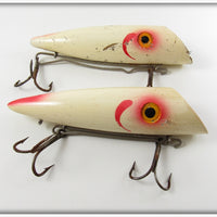 Vintage Nelson White Red Gill Salmon Plug Pair 