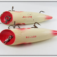 Nelson White Red Gill Salmon Plug Pair