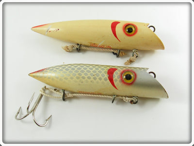 Vintage Martin White Red Gill & Silver Scale Salmon Plug Pair
