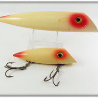 Vintage Hanson Red & White Salmon Plug Pair