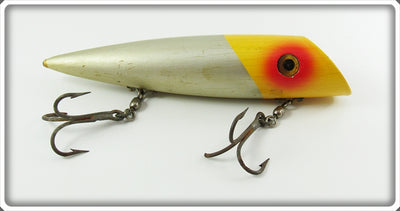 Vintage Hanson Silver & Yellow Salmon Plug Lure 