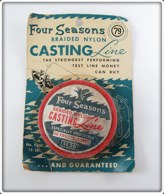 Vintage Four Seasons Braided Nylon Casting Line On Card