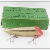 Vintage Mac's Lures Gold Mac's Squid Salmon Plug In Box 