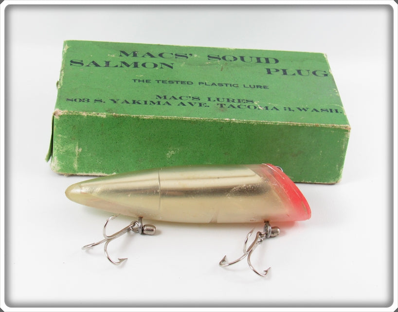 Vintage Mac's Lures Gold Mac's Squid Salmon Plug In Box 