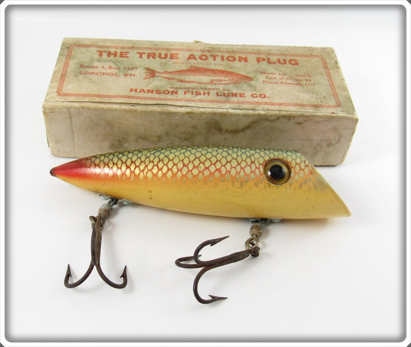Vintage Hanson White Shinner Salmon Plug In Box