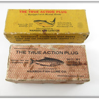 Hanson Fish Lure Co White Shinner & Pearl Red Gill Empty Box Pair