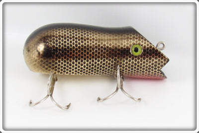 Vintage Herter's Black Scaled Over Gold Plate Mouse Lure 