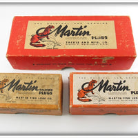 Martin Pearl Red Head, White Red Head & Silver Scale Empty Box Lot Of Three
