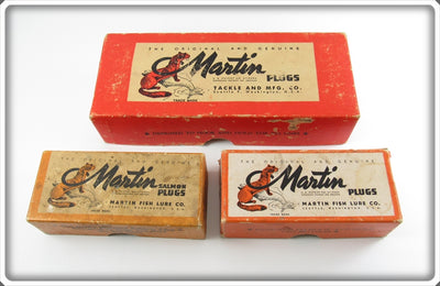 Martin Pearl Red Head, White Red Head & Silver Scale Empty Box Lot Of Three