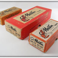 Martin Pearl Red Head, White Red Head & Silver Scale Empty Box Lot Of Three