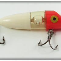 Vintage Neon Mickey Red & White Glow Bug Lure 