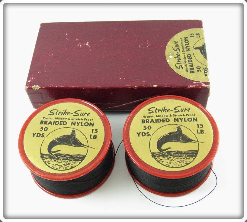 Vintage Strike Sure Braided Nylon Line In Box 