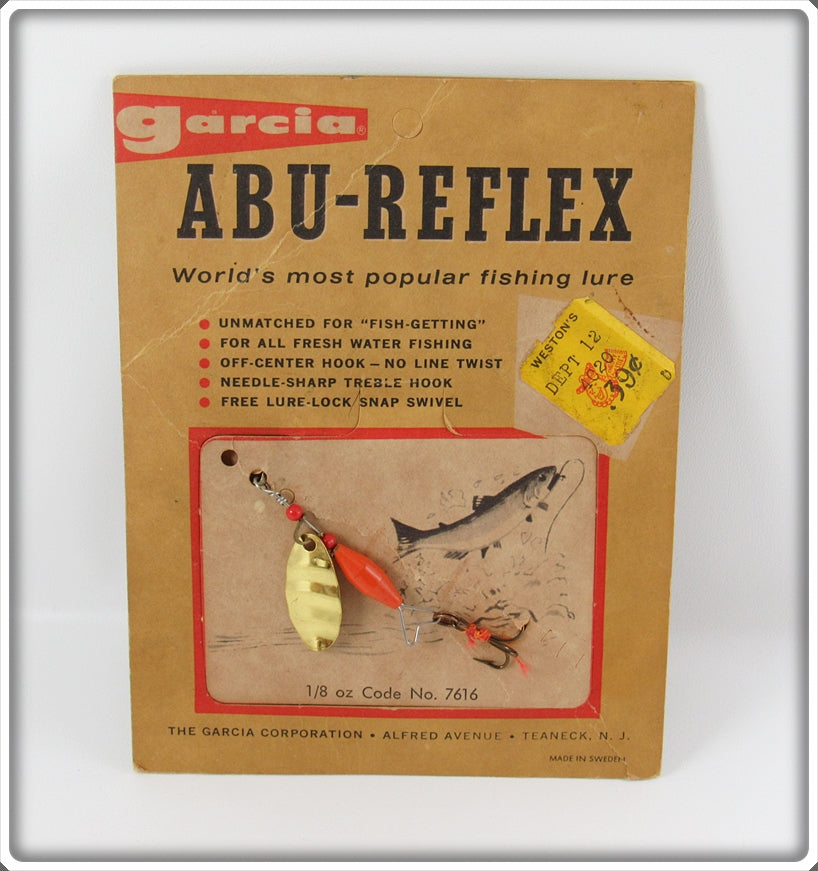 Vintage Garcia Corp Abu Reflex Spinner On Card