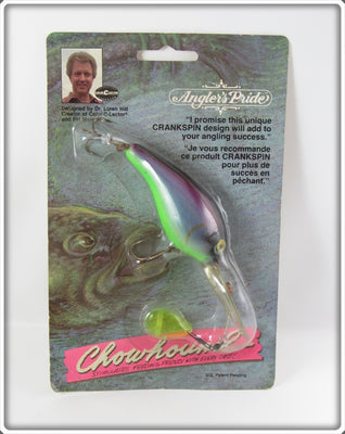 Vintage Angler's Pride Purple Blue Green Chowhound On Card