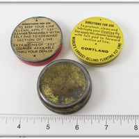 Cortland 333 Fly Line Cleaner & Dressing Tin Lot Of Three