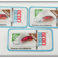 Rebel Microcritters Tracdown Micro Crawfish Lure Lot Of Three On Cards